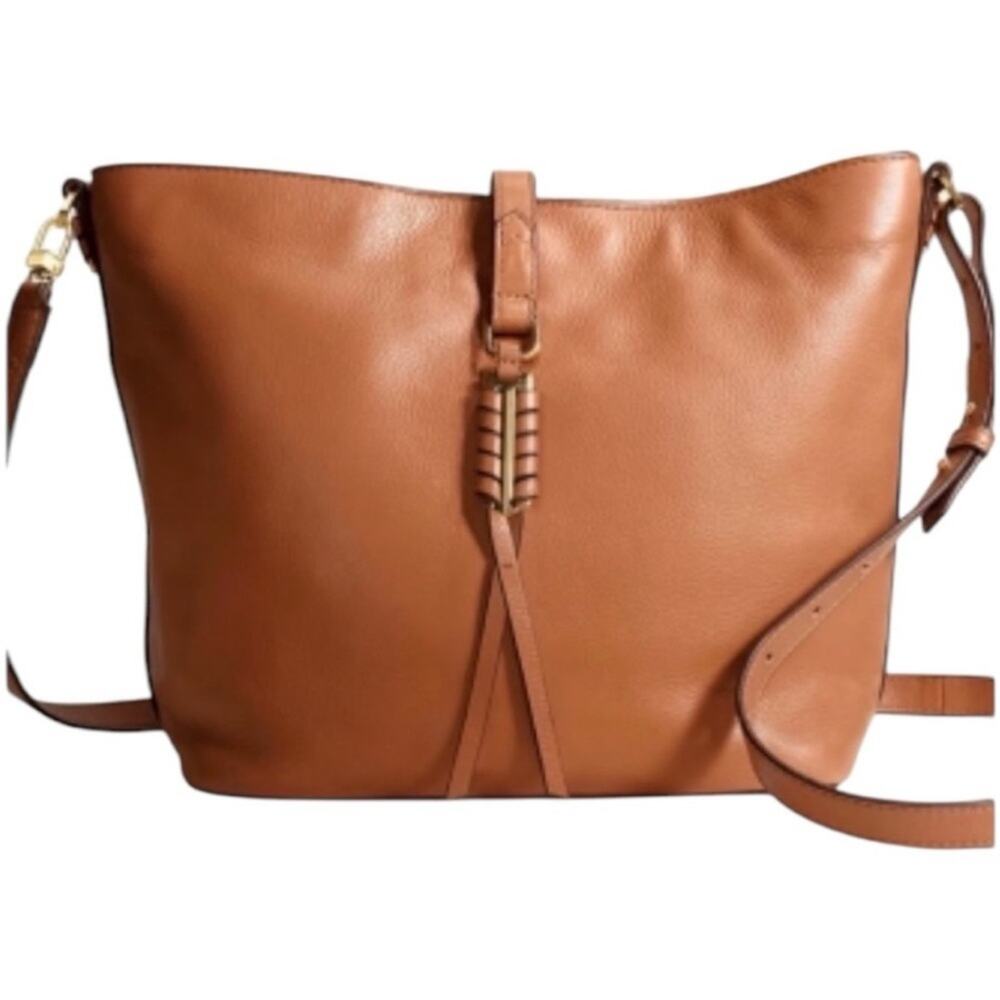 Stella & Dot Covet Sunday Tan Leather Crossbody Shoulder Bag EUC MSRP $248
